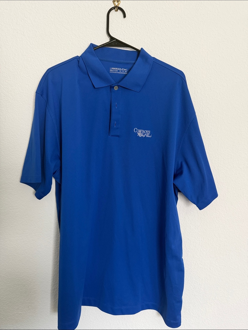 Royal Blue Nike Men's Dri fit cowboys golf club polo